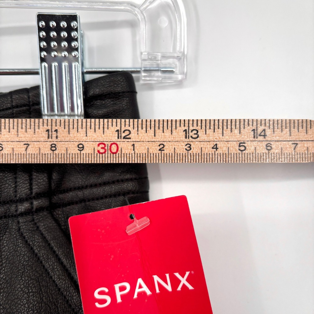 NWT Spanx Faux Leather Jogger Pants Skinny Leg Elastic Cuff High Rise Black XS - Picture 10 of 12
